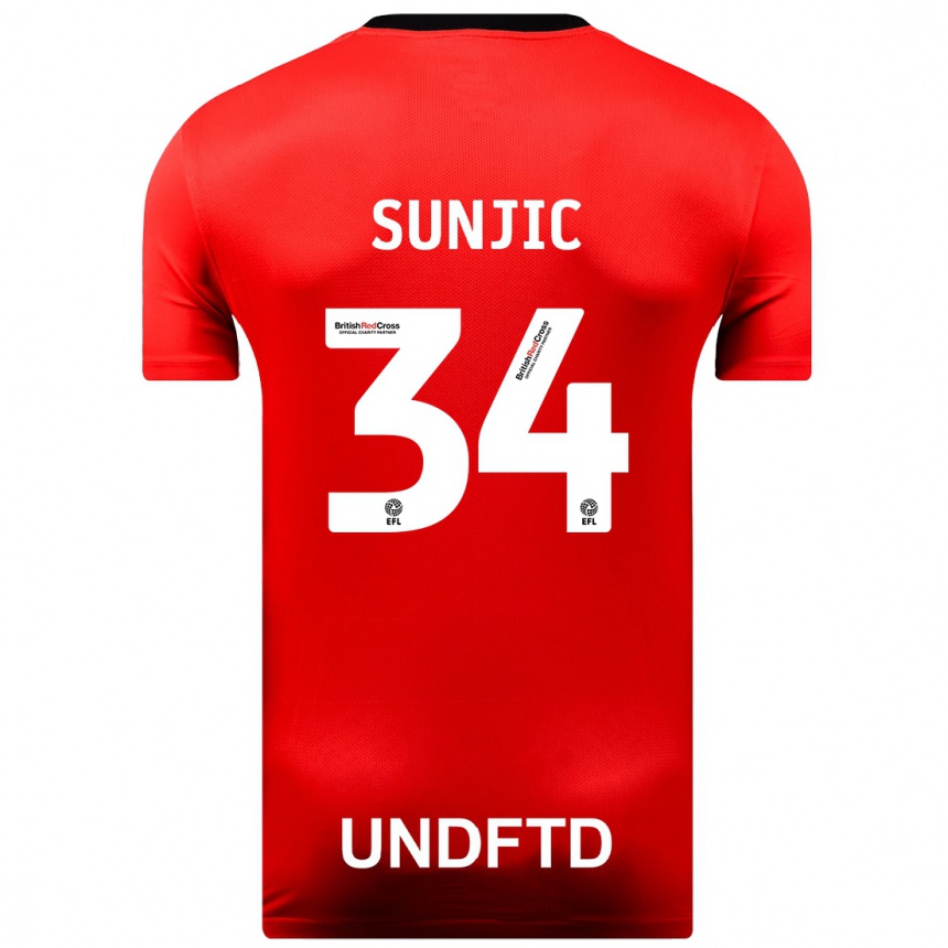 Niño Fútbol Camiseta Ivan Sunjic #34 Rojo 2ª Equipación 2023/24