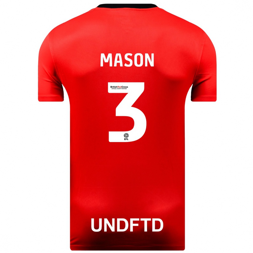 Niño Fútbol Camiseta Ellie Mason #3 Rojo 2ª Equipación 2023/24