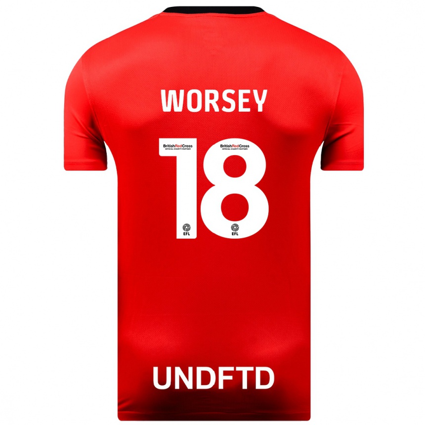 Niño Fútbol Camiseta Louanne Worsey #18 Rojo 2ª Equipación 2023/24