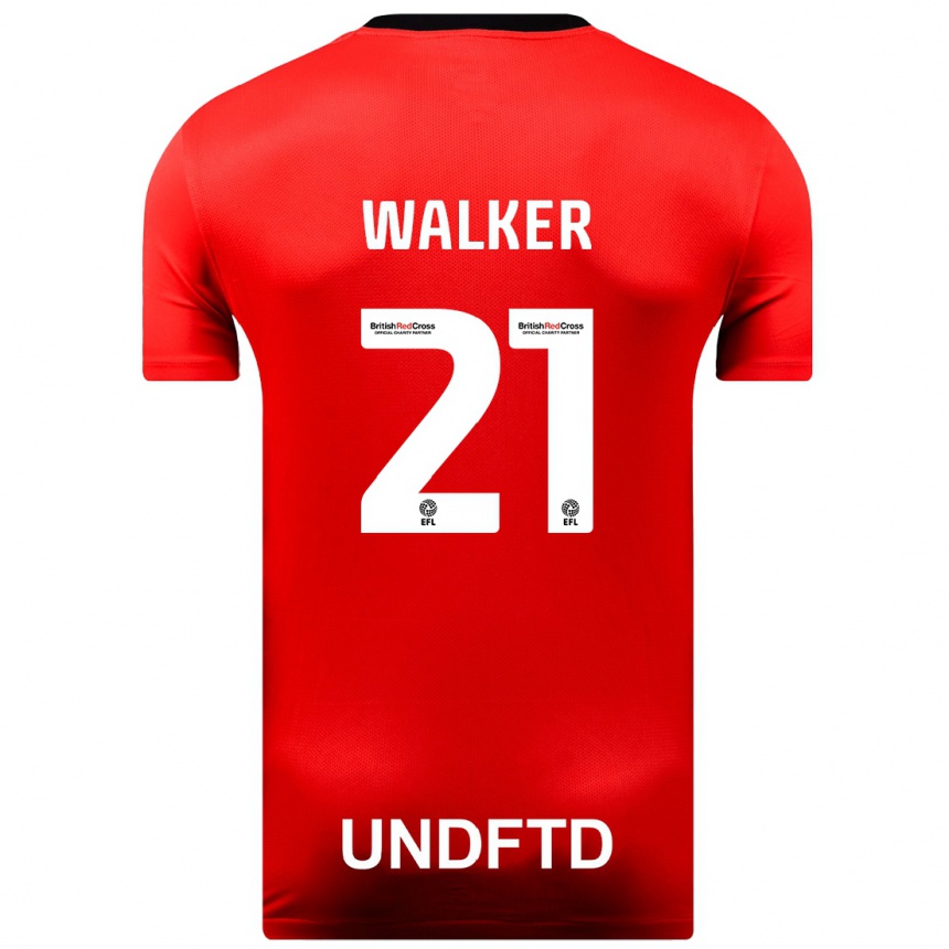 Niño Fútbol Camiseta Claudia Walker #21 Rojo 2ª Equipación 2023/24