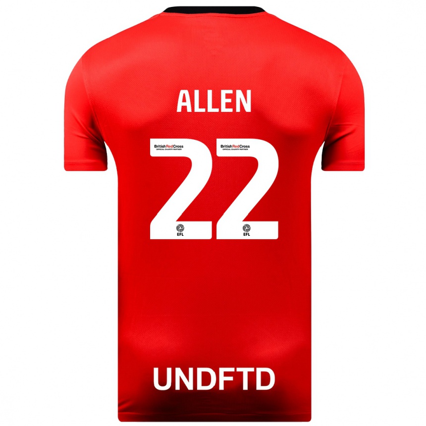 Niño Fútbol Camiseta Remi Allen #22 Rojo 2ª Equipación 2023/24