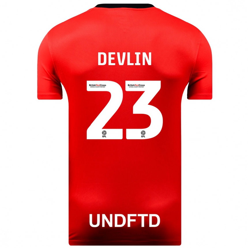Niño Fútbol Camiseta Charlotte Devlin #23 Rojo 2ª Equipación 2023/24