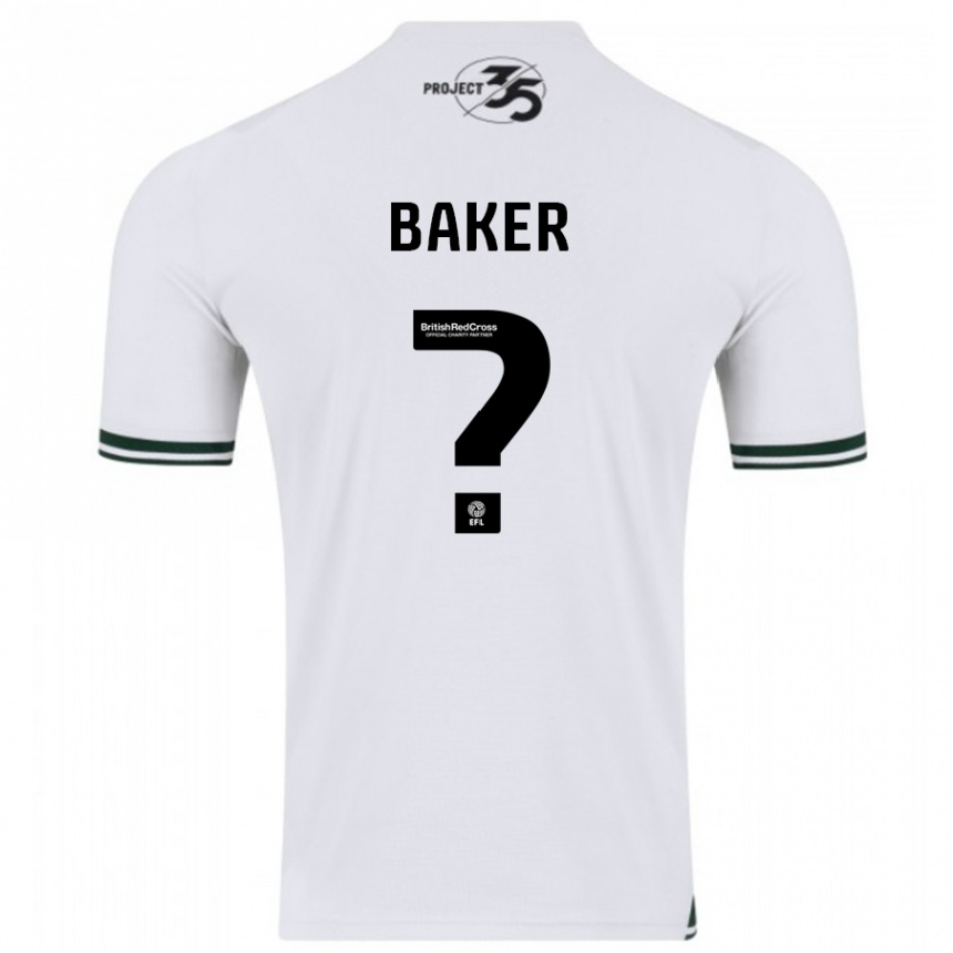 Niño Fútbol Camiseta Zak Baker #0 Blanco 2ª Equipación 2023/24