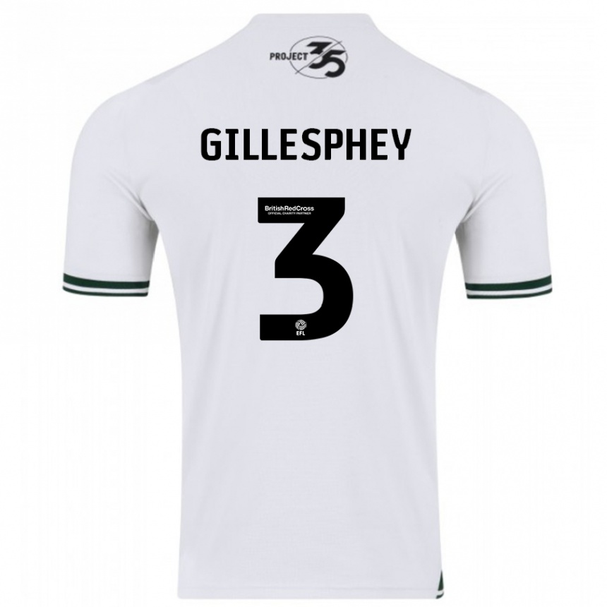 Niño Fútbol Camiseta Macaulay Gillesphey #3 Blanco 2ª Equipación 2023/24