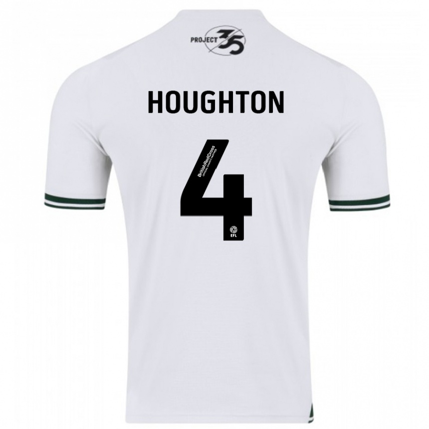 Niño Fútbol Camiseta Jordan Houghton #4 Blanco 2ª Equipación 2023/24