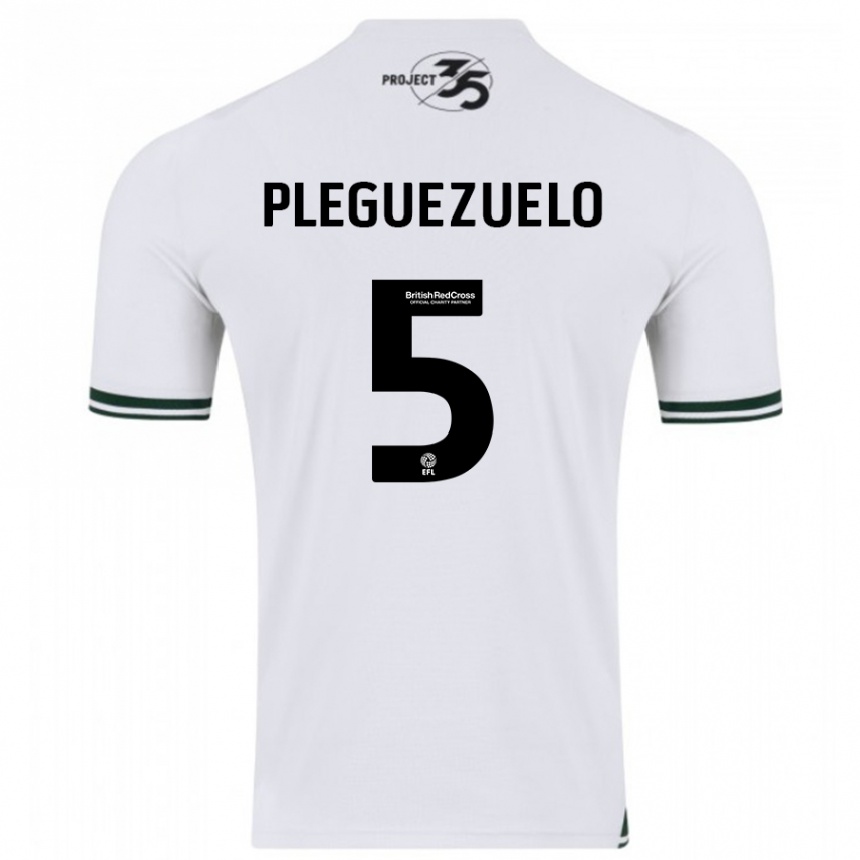 Niño Fútbol Camiseta Julio Pleguezuelo #5 Blanco 2ª Equipación 2023/24