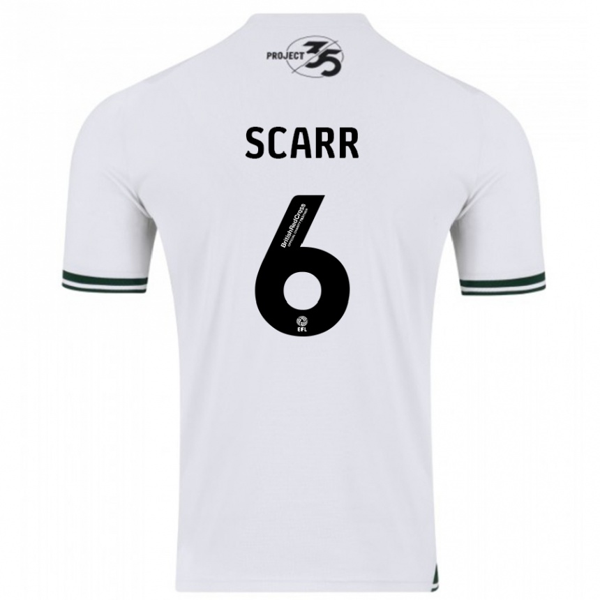 Niño Fútbol Camiseta Dan Scarr #6 Blanco 2ª Equipación 2023/24