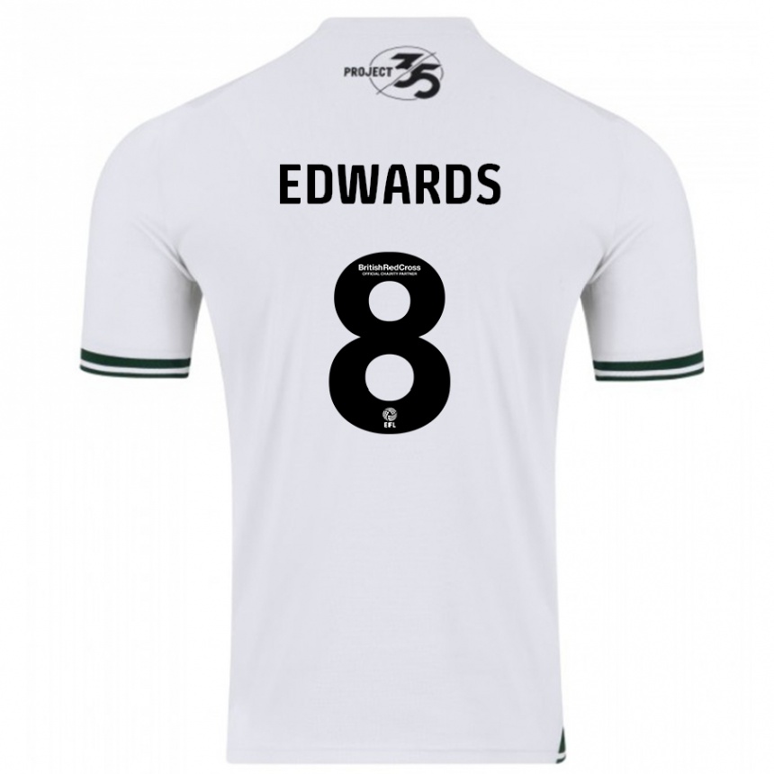 Niño Fútbol Camiseta Joe Edwards #8 Blanco 2ª Equipación 2023/24