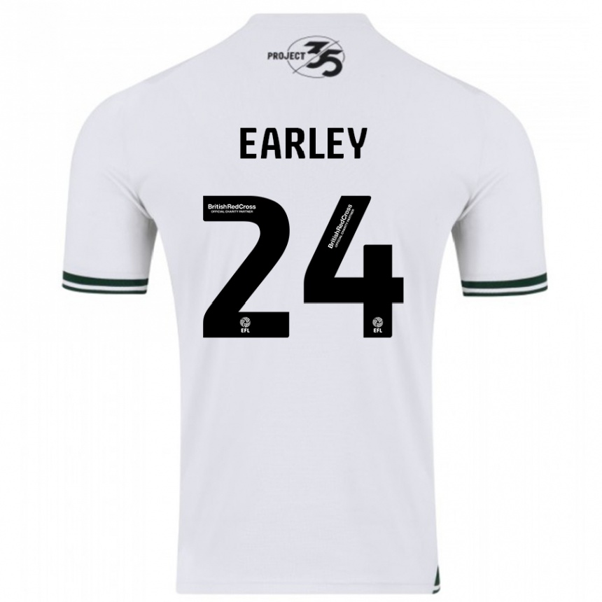 Niño Fútbol Camiseta Saxon Earley #24 Blanco 2ª Equipación 2023/24