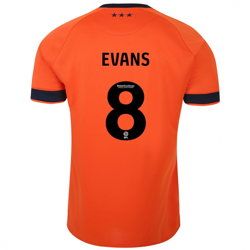 Niño Fútbol Camiseta Lee Evans #8 Naranja 2ª Equipación 2023/24