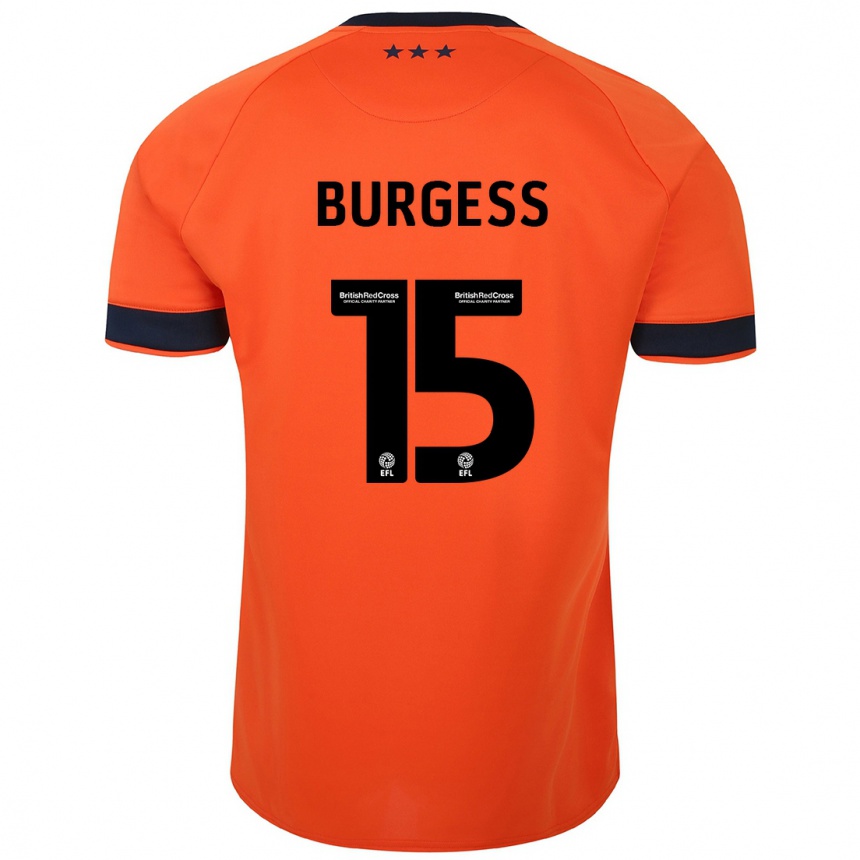 Niño Fútbol Camiseta Cameron Burgess #15 Naranja 2ª Equipación 2023/24