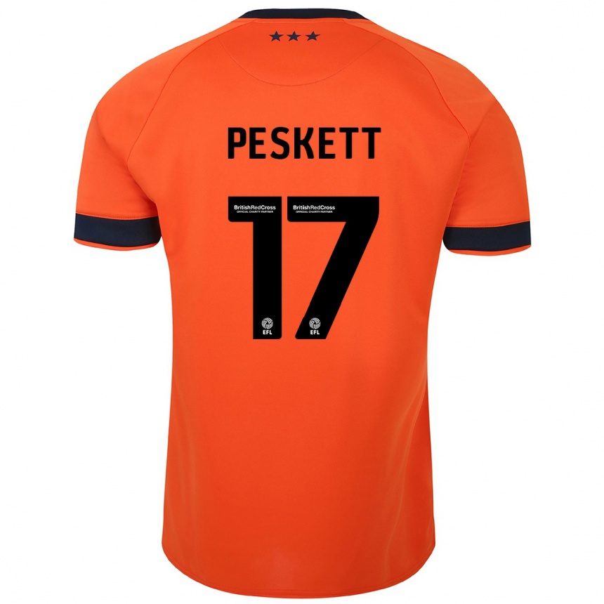 Niño Fútbol Camiseta Sophie Peskett #17 Naranja 2ª Equipación 2023/24