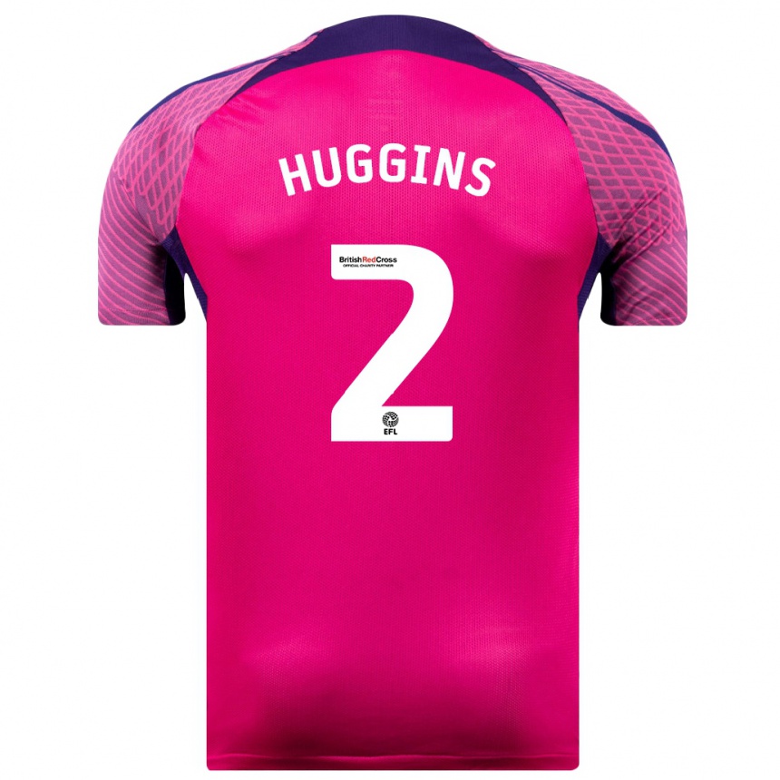 Niño Fútbol Camiseta Niall Huggins #2 Morado 2ª Equipación 2023/24