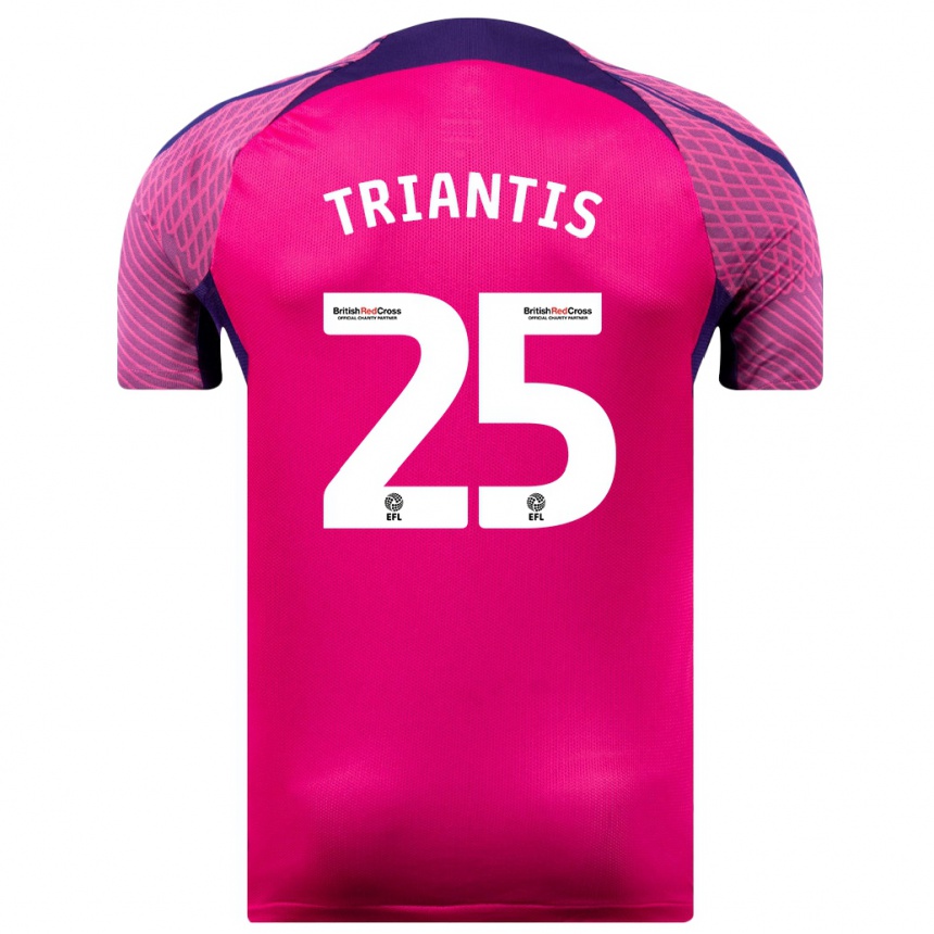 Niño Fútbol Camiseta Nectarios Triantis #25 Morado 2ª Equipación 2023/24