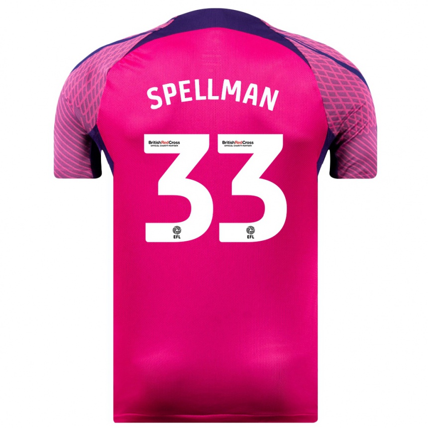 Niño Fútbol Camiseta Michael Spellman #33 Morado 2ª Equipación 2023/24