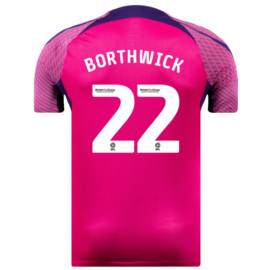 Niño Fútbol Camiseta Megan Borthwick #22 Morado 2ª Equipación 2023/24