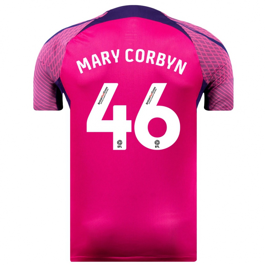 Niño Fútbol Camiseta Mary Corbyn #46 Morado 2ª Equipación 2023/24