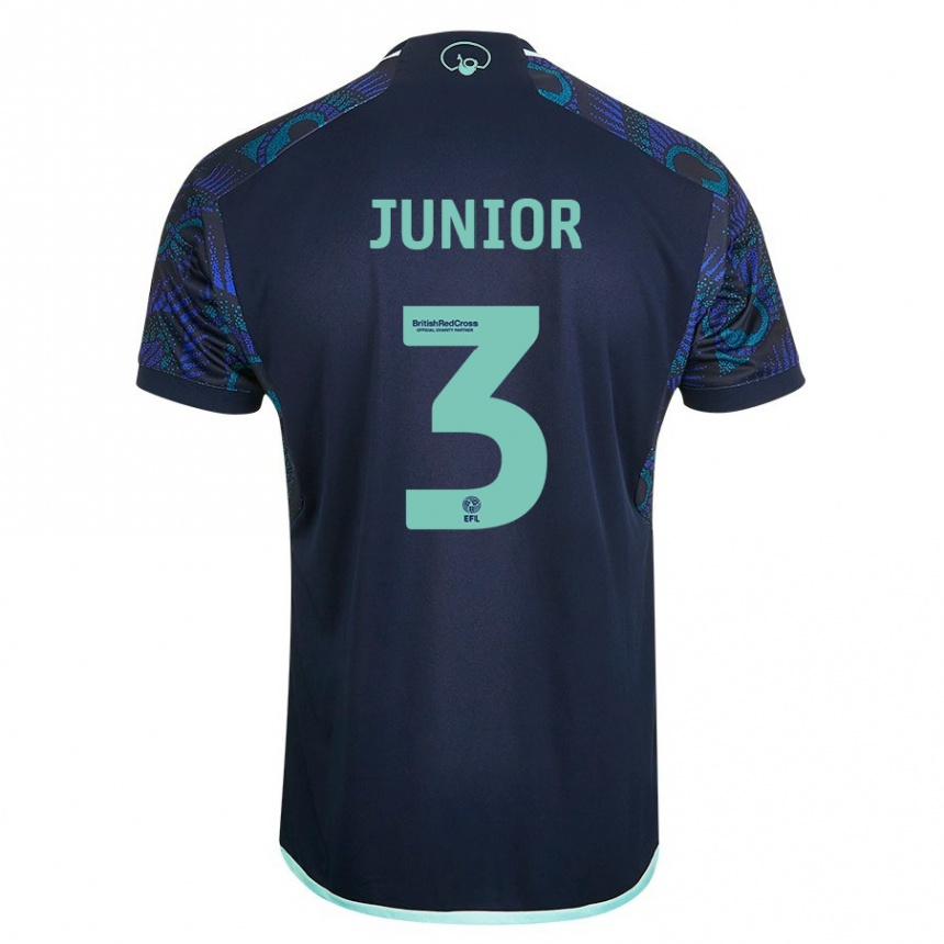 Niño Fútbol Camiseta Junior Firpo #3 Azul 2ª Equipación 2023/24