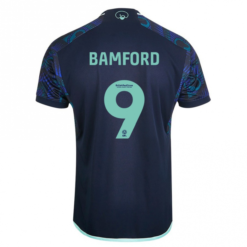 Niño Fútbol Camiseta Patrick Bamford #9 Azul 2ª Equipación 2023/24