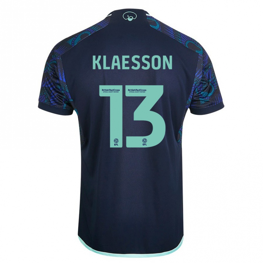 Niño Fútbol Camiseta Kristoffer Klaesson #13 Azul 2ª Equipación 2023/24