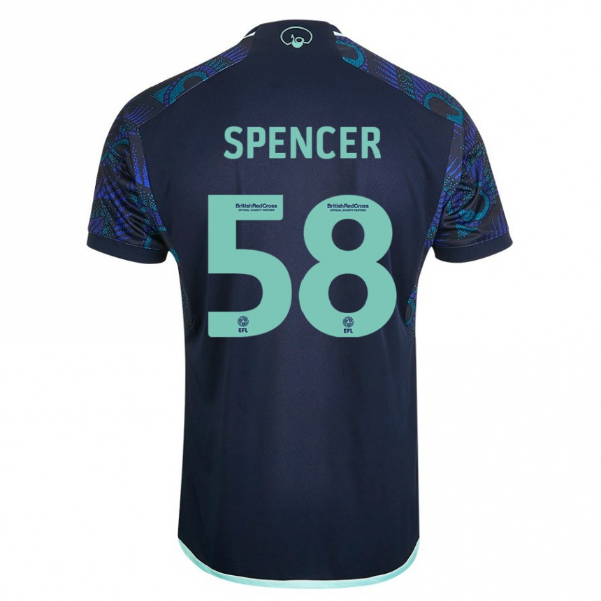 Niño Fútbol Camiseta Morten Spencer #58 Azul 2ª Equipación 2023/24