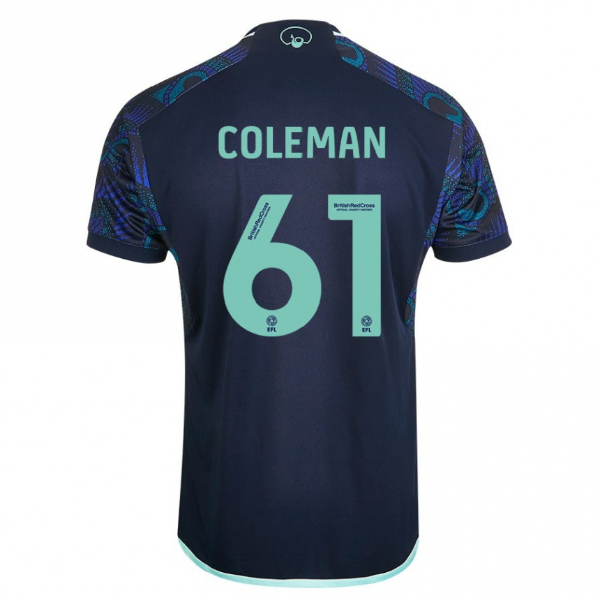 Niño Fútbol Camiseta Cian Coleman #61 Azul 2ª Equipación 2023/24