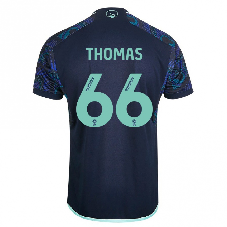 Niño Fútbol Camiseta Luca Thomas #66 Azul 2ª Equipación 2023/24