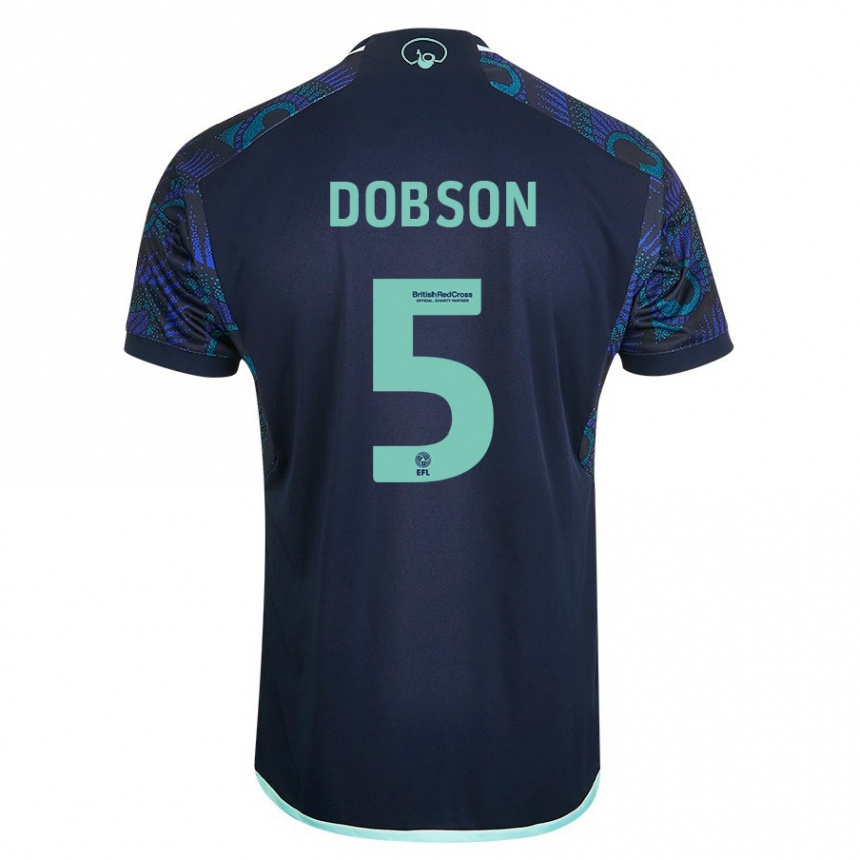 Niño Fútbol Camiseta Ellie Dobson #5 Azul 2ª Equipación 2023/24