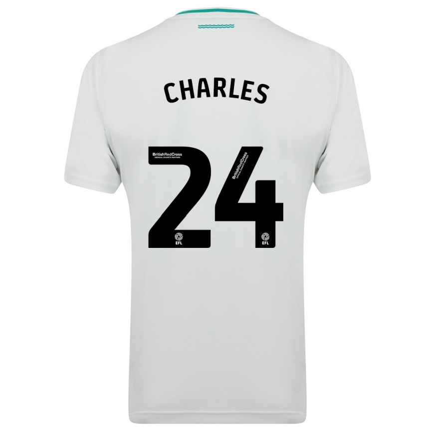 Niño Fútbol Camiseta Shea Charles #24 Blanco 2ª Equipación 2023/24