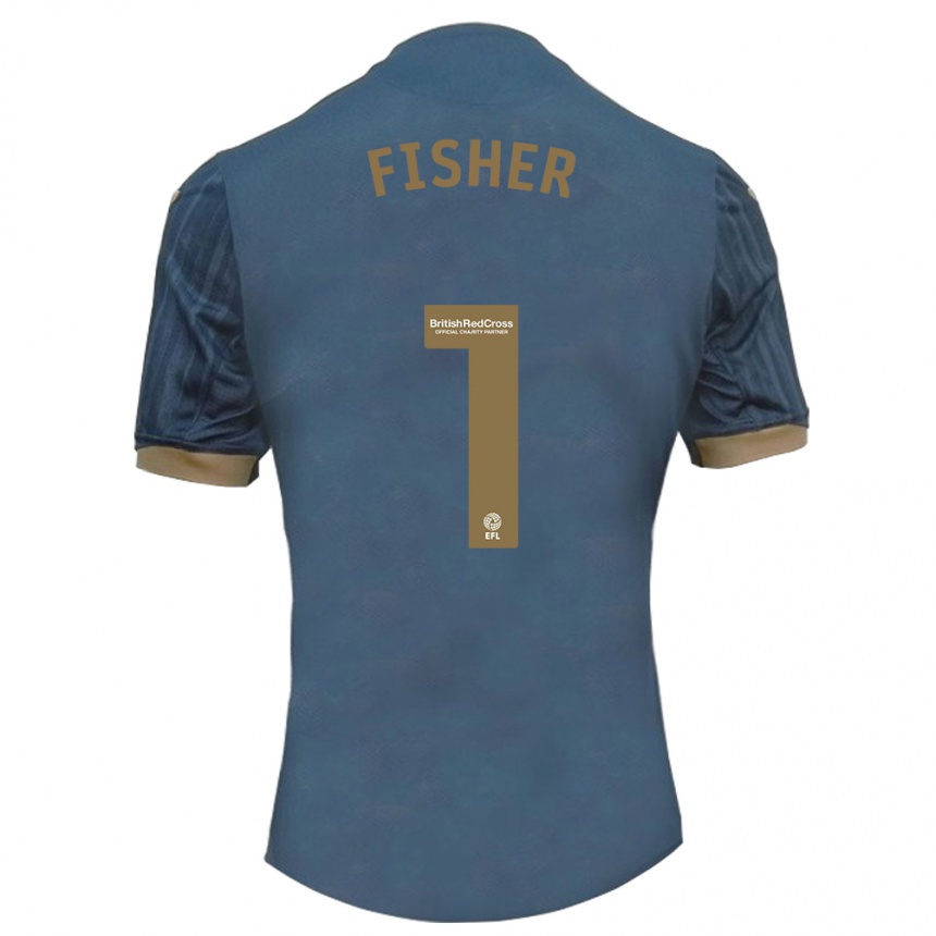 Niño Fútbol Camiseta Andy Fisher #1 Verde Azulado Oscuro 2ª Equipación 2023/24