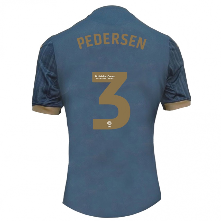 Niño Fútbol Camiseta Kristian Pedersen #3 Verde Azulado Oscuro 2ª Equipación 2023/24