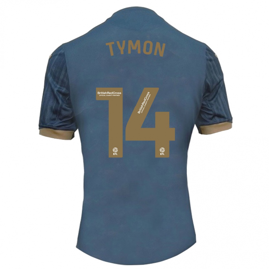 Niño Fútbol Camiseta Josh Tymon #14 Verde Azulado Oscuro 2ª Equipación 2023/24