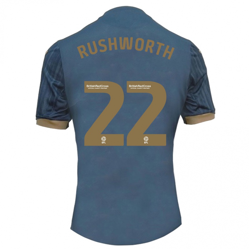 Niño Fútbol Camiseta Carl Rushworth #22 Verde Azulado Oscuro 2ª Equipación 2023/24