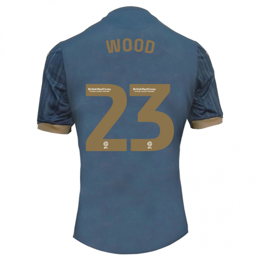 Niño Fútbol Camiseta Nathan Wood #23 Verde Azulado Oscuro 2ª Equipación 2023/24