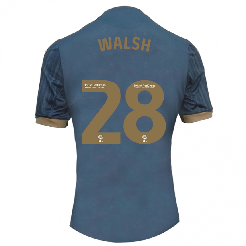 Niño Fútbol Camiseta Liam Walsh #28 Verde Azulado Oscuro 2ª Equipación 2023/24