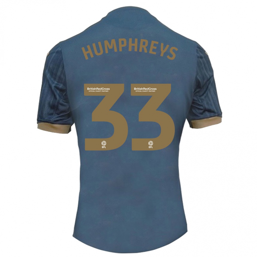 Niño Fútbol Camiseta Bashir Humphreys #33 Verde Azulado Oscuro 2ª Equipación 2023/24