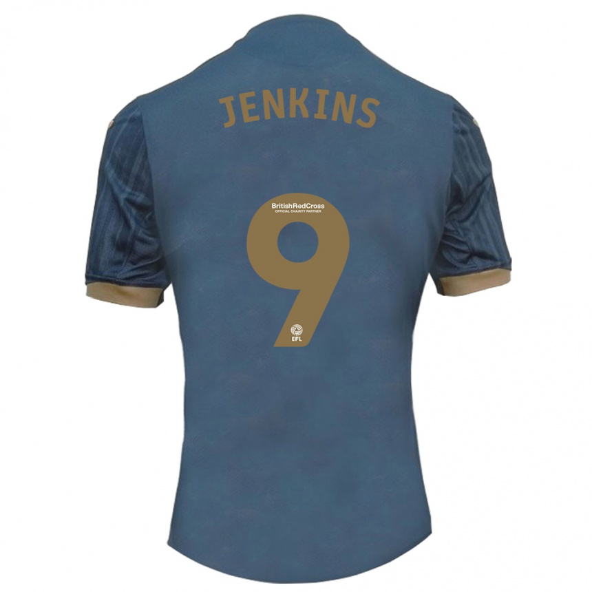 Niño Fútbol Camiseta Nieve Jenkins #9 Verde Azulado Oscuro 2ª Equipación 2023/24