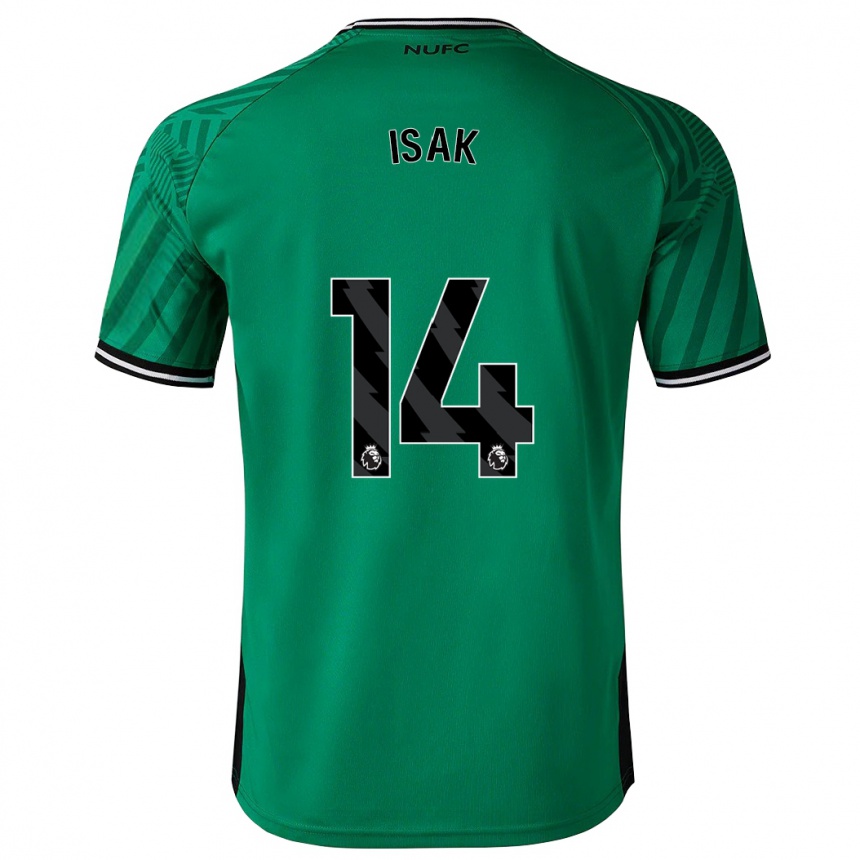 Niño Fútbol Camiseta Alexander Isak #14 Verde 2ª Equipación 2023/24