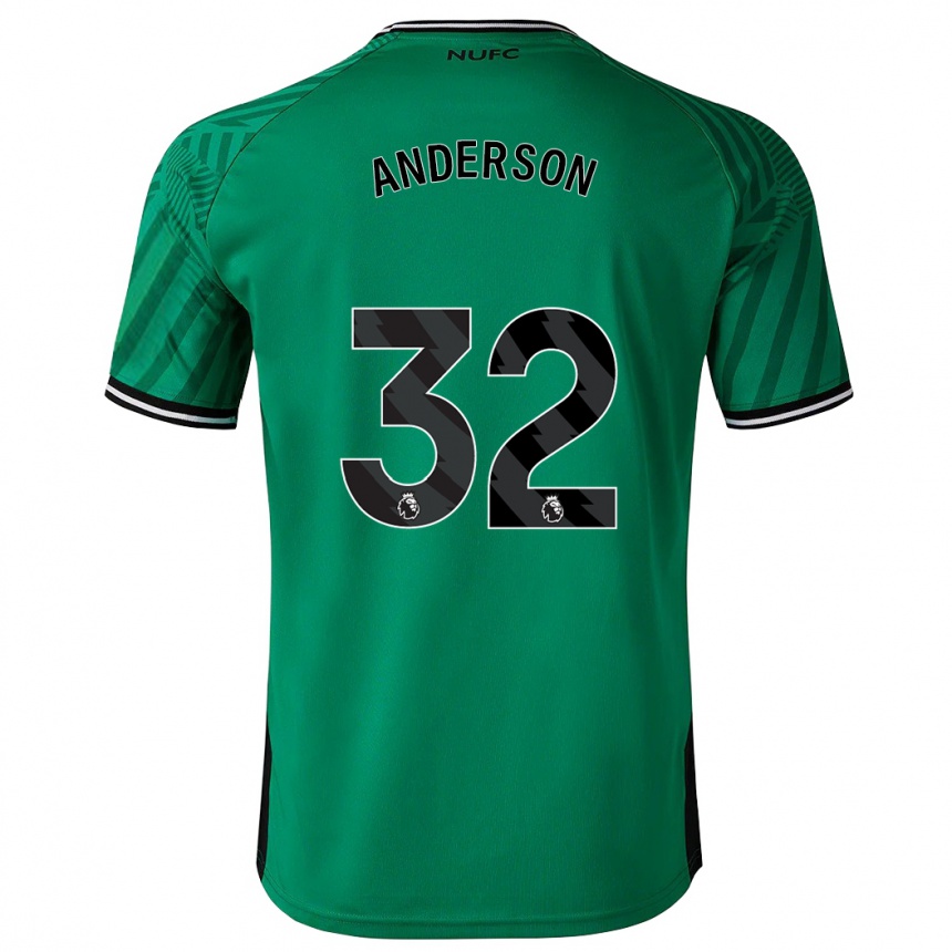 Niño Fútbol Camiseta Elliot Anderson #32 Verde 2ª Equipación 2023/24