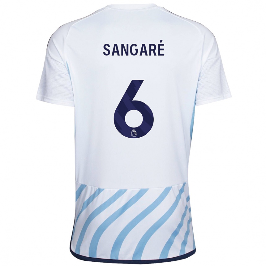 Niño Fútbol Camiseta Ibrahim Sangaré #6 Blanco Azul 2ª Equipación 2023/24