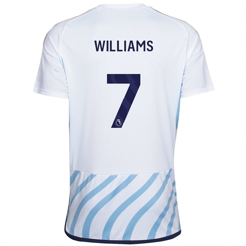 Niño Fútbol Camiseta Neco Williams #7 Blanco Azul 2ª Equipación 2023/24