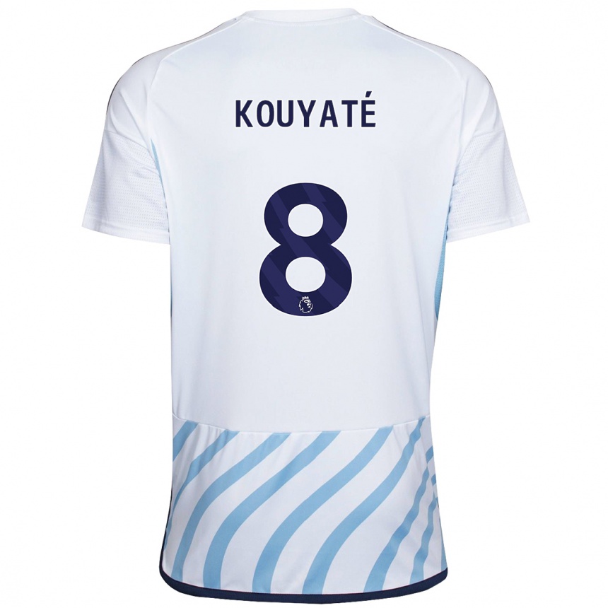 Niño Fútbol Camiseta Cheikhou Kouyaté #8 Blanco Azul 2ª Equipación 2023/24