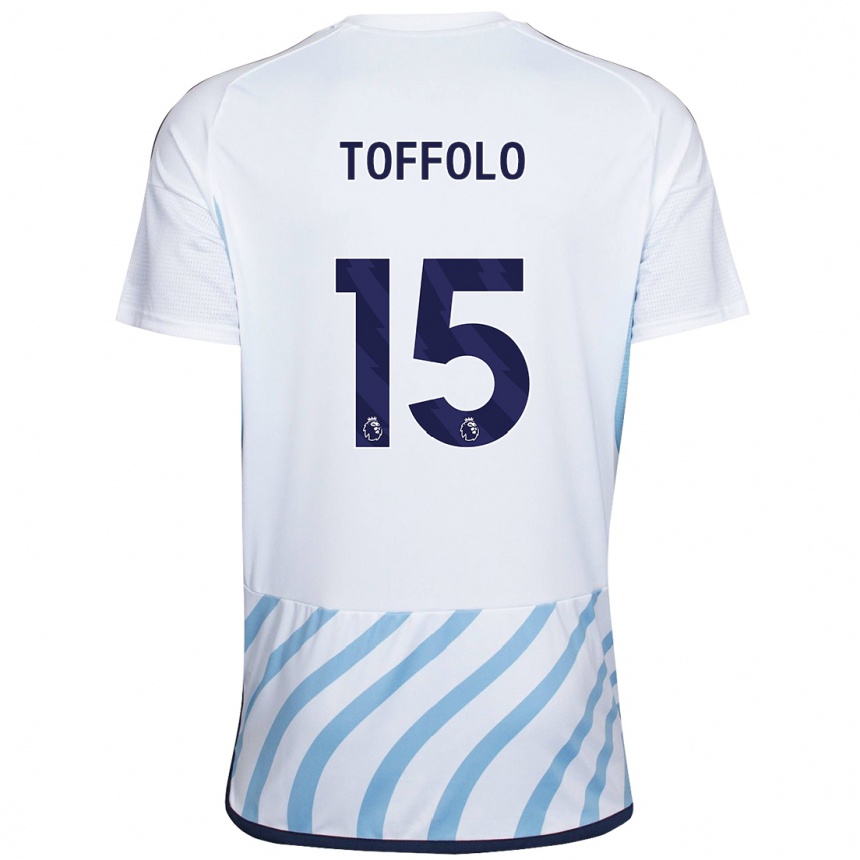 Niño Fútbol Camiseta Harry Toffolo #15 Blanco Azul 2ª Equipación 2023/24