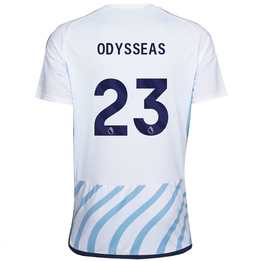 Niño Fútbol Camiseta Odysseas Vlachodimos #23 Blanco Azul 2ª Equipación 2023/24