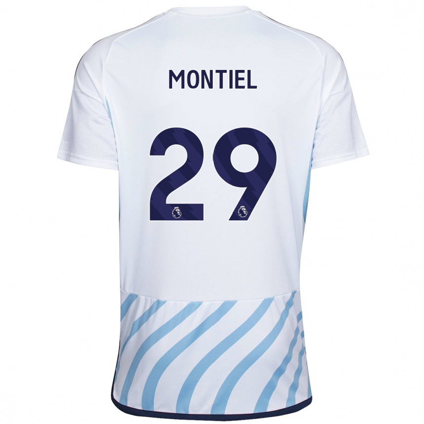 Niño Fútbol Camiseta Gonzalo Montiel #29 Blanco Azul 2ª Equipación 2023/24