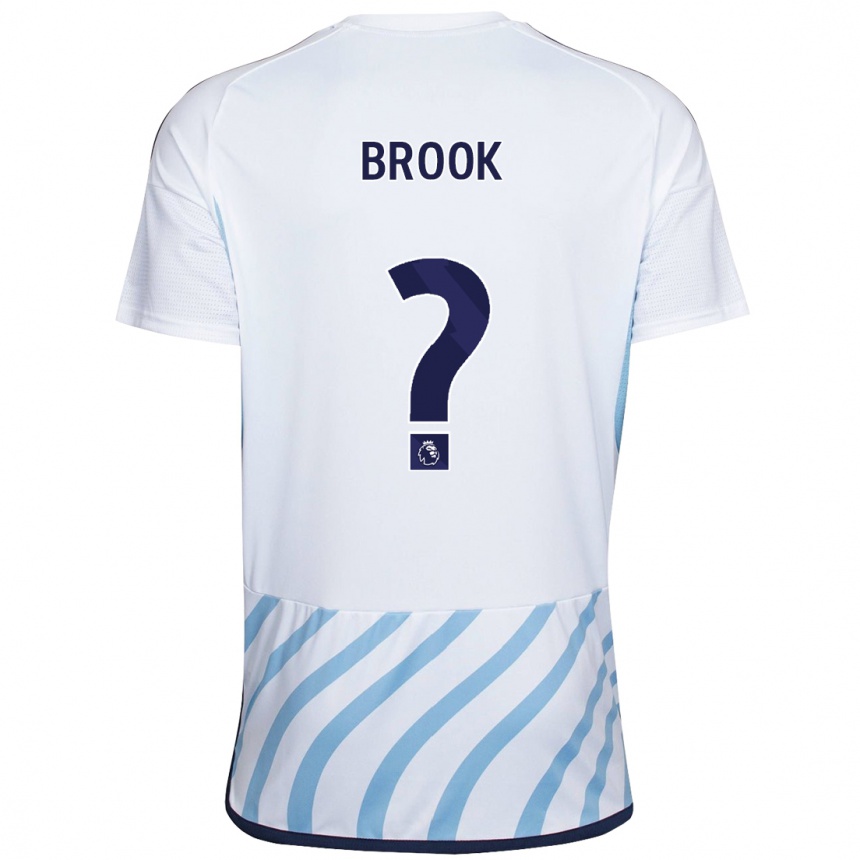 Niño Fútbol Camiseta Will Brook #0 Blanco Azul 2ª Equipación 2023/24