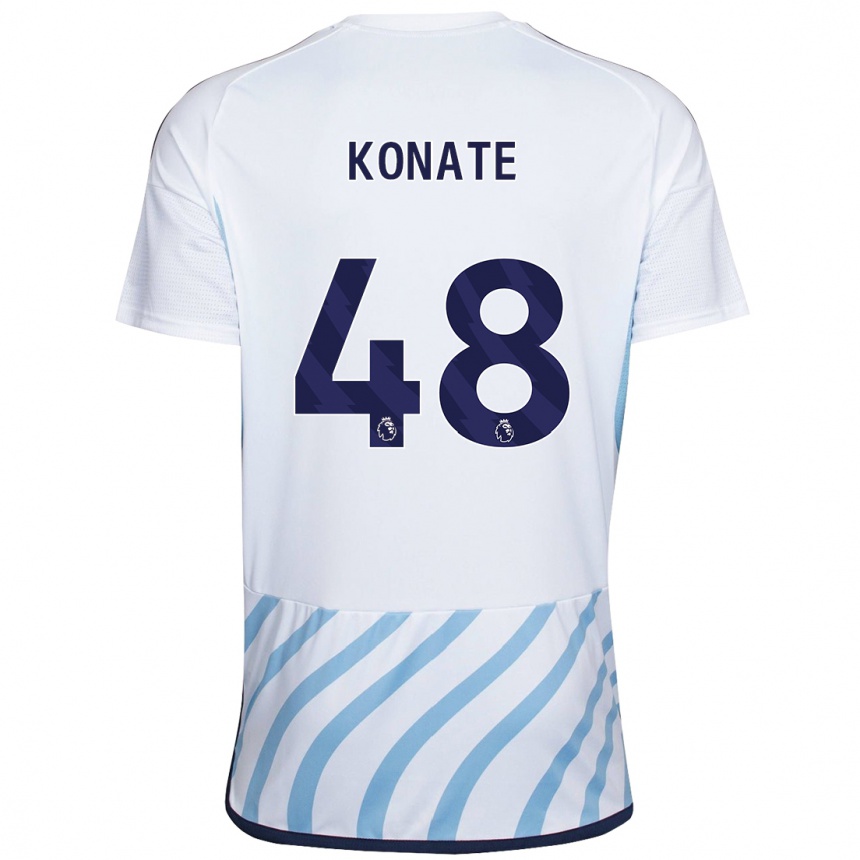 Niño Fútbol Camiseta Ateef Konaté #48 Blanco Azul 2ª Equipación 2023/24