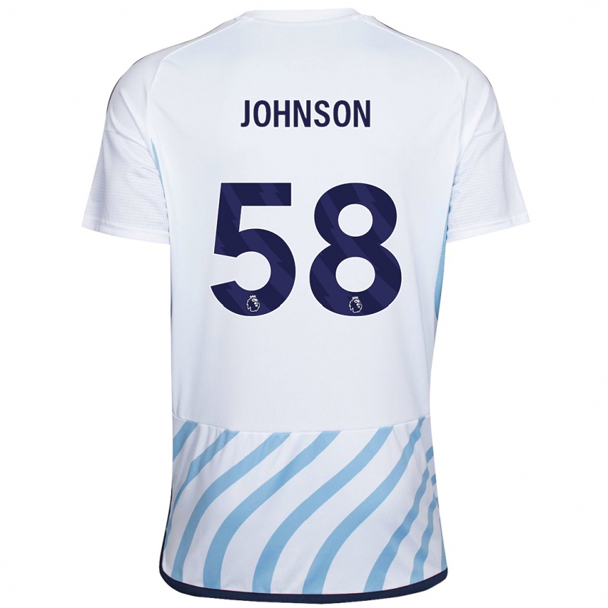 Niño Fútbol Camiseta Pharrell Johnson #58 Blanco Azul 2ª Equipación 2023/24
