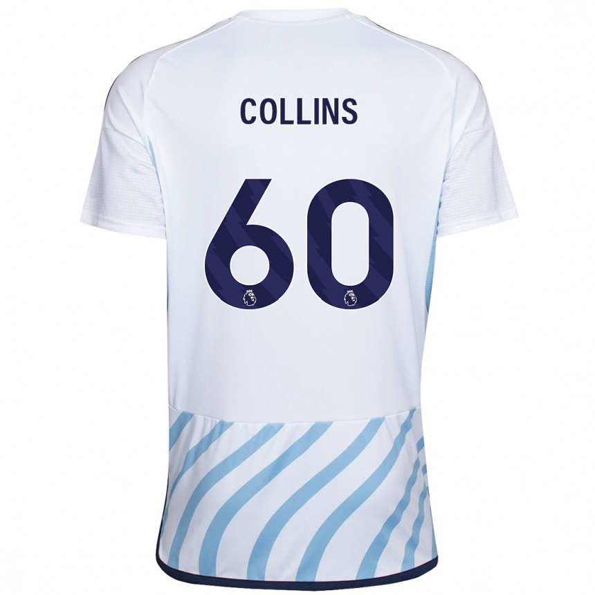 Niño Fútbol Camiseta Sam Collins #60 Blanco Azul 2ª Equipación 2023/24