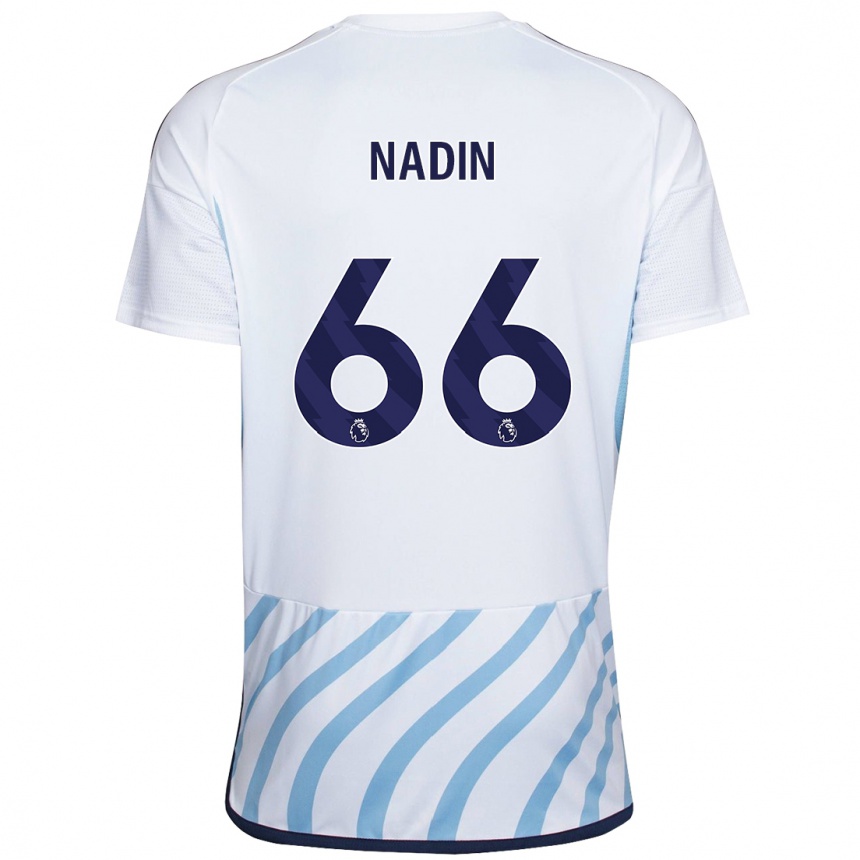 Niño Fútbol Camiseta Jack Nadin #66 Blanco Azul 2ª Equipación 2023/24